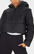 PLT BASIC HOODED CROPPED PUFFER - BLACK